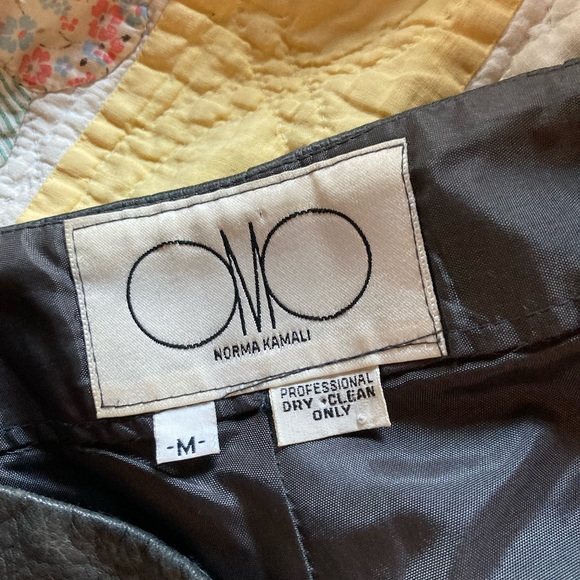 Norma Kamali Pants - Vintage 80s norma kamali omo leather grey pants